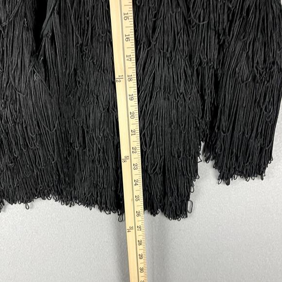 Anthropologie Vanessa Virginia Jacket Womens XS Black Fringe Whimsigoth Flapper - Picture 8 of 16